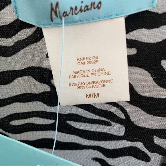 NWT Marciano Black Sheer Zebra Stripes Tunic - Picture 2 of 5